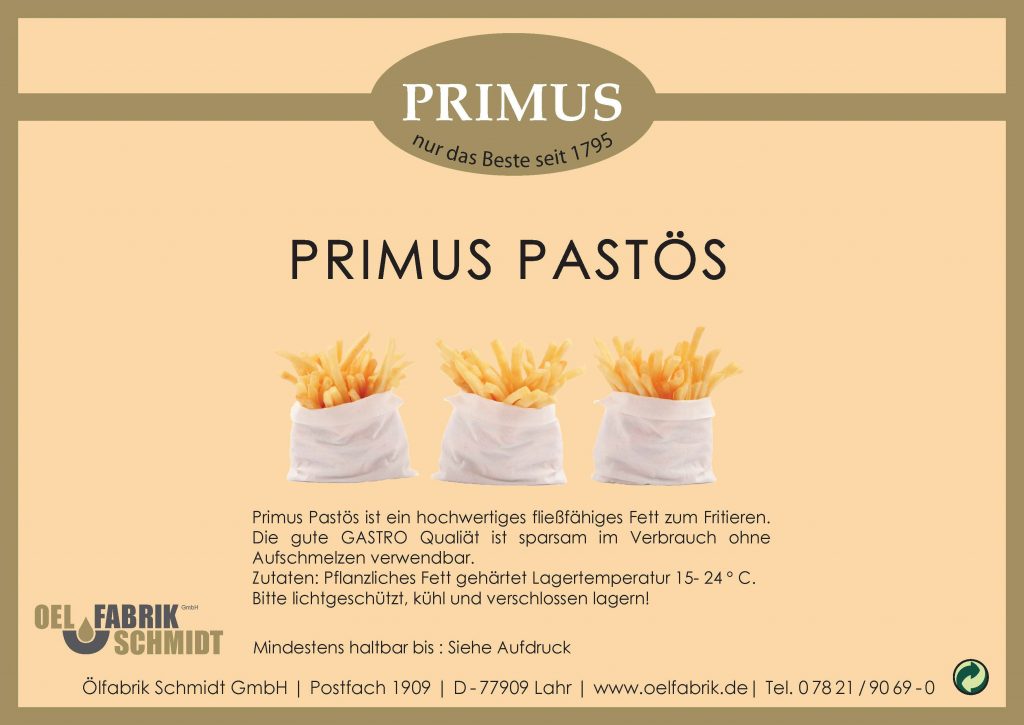 Primus Pastös – Ölfabrik Schmidt – Nur das Beste seit 1795